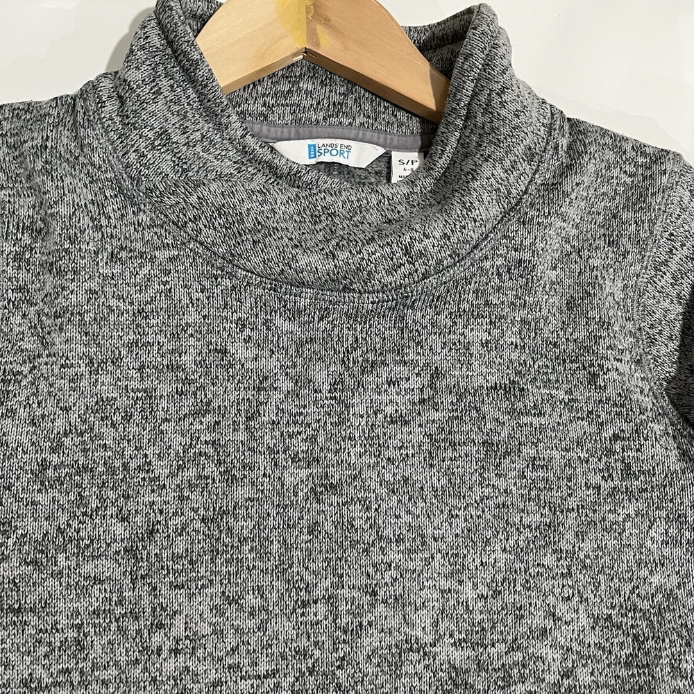 Womens Lands End Sport Gray Tunic Sweatshirt With High Neckline Long Sleeve Sm - Picture 3 of 10
